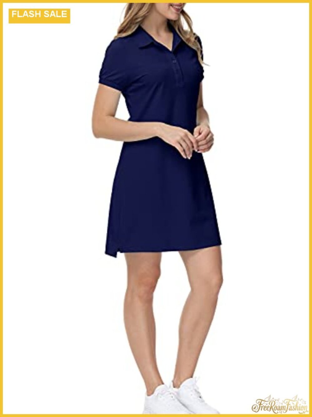 Women's Golf Tennis Polo Dress Quick Dry Short Sleeve Button Collar Sporty